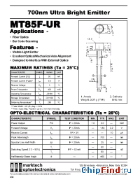 Datasheet MT85F-UR manufacturer Marktech