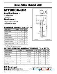Datasheet MT900A-UR manufacturer Marktech