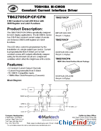 Datasheet TB62705CFN manufacturer Marktech