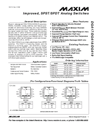Datasheet DG417C/D manufacturer MAXIM