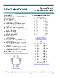 Datasheet DS1685E manufacturer MAXIM