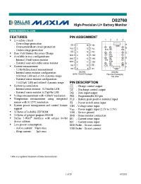 Datasheet DS2760AX-025 manufacturer MAXIM