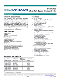 Datasheet DS89C420-QNL manufacturer MAXIM