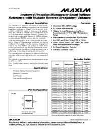 Datasheet LM4040BIX3-50-T manufacturer MAXIM