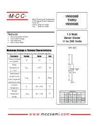 Datasheet 1N5929B manufacturer MCC