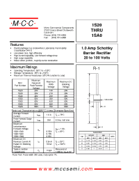 Datasheet 1SA0 manufacturer MCC