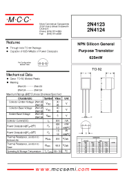 Datasheet 2N4124 manufacturer MCC