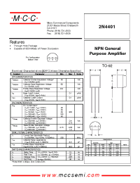 Datasheet 2N4401 manufacturer MCC