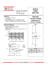 Datasheet 5KP17 manufacturer MCC