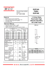 Datasheet EGP10F manufacturer MCC