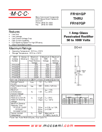 Datasheet FR104GP manufacturer MCC