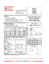 Datasheet FR1V manufacturer MCC