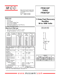 Datasheet FR301GP manufacturer MCC