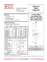 Datasheet FR601GP manufacturer MCC