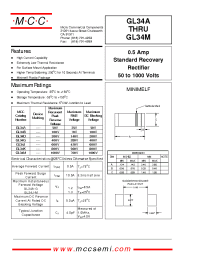 Datasheet GL34A manufacturer MCC
