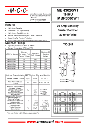 Datasheet MBR3035WT manufacturer MCC