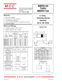 Datasheet MBRX130 manufacturer MCC
