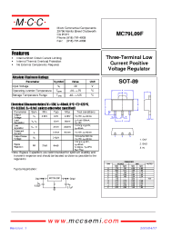 Datasheet MC79L09F manufacturer MCC