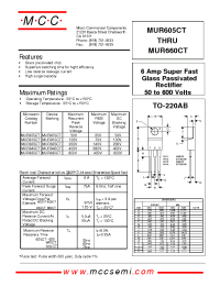 Datasheet MUR605CT manufacturer MCC