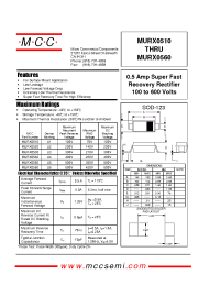 Datasheet MURX0560 manufacturer MCC