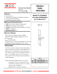 Datasheet P6KE100 manufacturer MCC