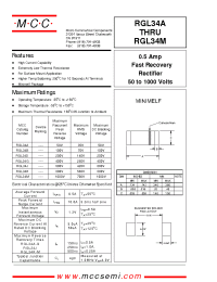 Datasheet RGL34D manufacturer MCC