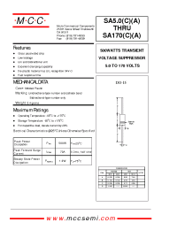 Datasheet SA100C manufacturer MCC