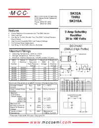 Datasheet SK36A manufacturer MCC