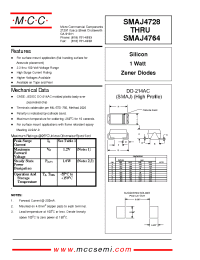 Datasheet SMAJ4729 manufacturer MCC