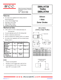 Datasheet SMAJ4736A manufacturer MCC