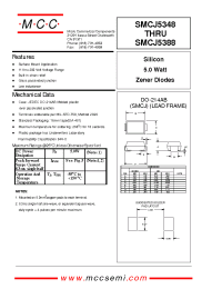 Datasheet SMCJ5348 manufacturer MCC