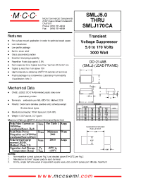 Datasheet SMLJ100A manufacturer MCC