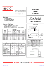 Datasheet SOD4001 manufacturer MCC