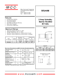 Datasheet SR240M manufacturer MCC