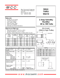 Datasheet SS22 manufacturer MCC