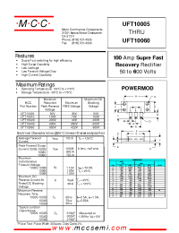 Datasheet UFT10005 manufacturer MCC