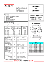 Datasheet UFT14060 manufacturer MCC