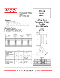 Datasheet W005G manufacturer MCC
