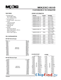 Datasheet MX23C1610 manufacturer Macronix