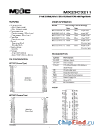 Datasheet MX23C3211 manufacturer Macronix