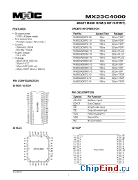 Datasheet MX23C4000 manufacturer Macronix