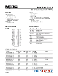 Datasheet MX23L3211MC-10G manufacturer Macronix