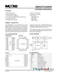 Datasheet MX27C2000MC-10 manufacturer Macronix