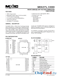 Datasheet MX27L1000 manufacturer Macronix