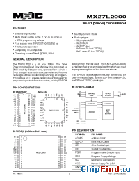 Datasheet MX27L2000 manufacturer Macronix
