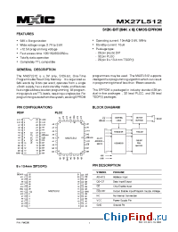 Datasheet MX27L512-12 manufacturer Macronix