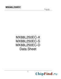Datasheet MX88L250EC manufacturer Macronix