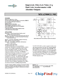 Datasheet MXA2500GL manufacturer Memsic