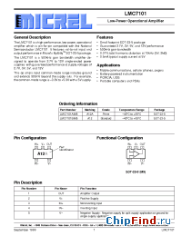 Datasheet LMC7101B manufacturer Micrel