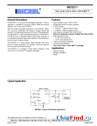 Datasheet MIC2211-GOBML manufacturer Micrel
